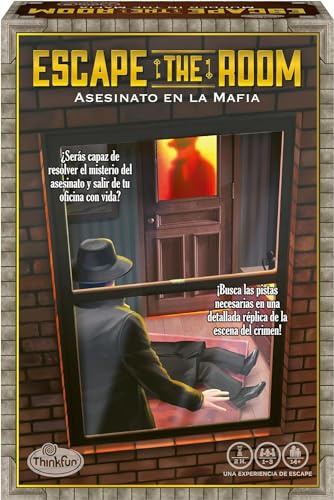 ThinkFun Escape Room: Mord an der Mafia, Logikspiel, Brettspiel für Kinder und Erwachsene, originelle Geschenke für Frauen, Muttertagsgeschenk, 1-3 Spieler, spanische Version