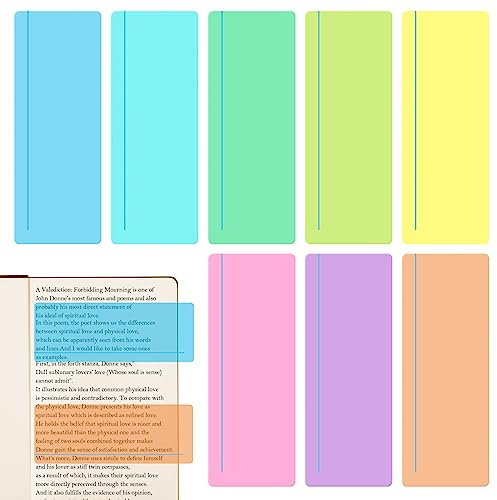8 Bande de Lecture Guidée Dyslexie, Aides à la Lecture de Dyslexiques | Bandes de Lecture en Couleur Aides, Règle de Lecture de Superposition pour Débutants, Etudiants, Réduire Stress Visuel