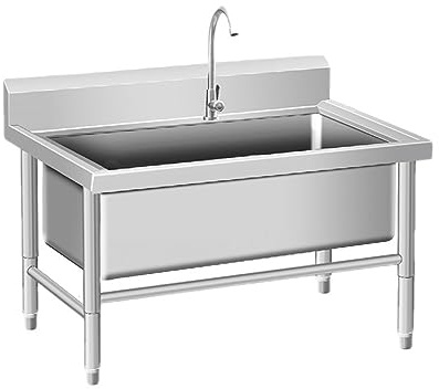Wischbecken Aus Edelstahl Mit Tiefem Becken, Gewerbliches Bodenwischbecken, Mehrzweckwanne, Wischeimer, Waschküche, Slop-waschbecken, Für Küche/restaurant/geschäft/garage(100 * 60cm)