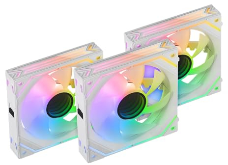 Mars Gaming MF-LINKFINITYKIT Bianco, Kit 3x Ventole Modulari PWM 120mm, Sistema di Connessione LINKFINITY, Illuminazione Infinity Mirror ARGB 360° e Controller ARGB, Ultra-silenzioso 12dB