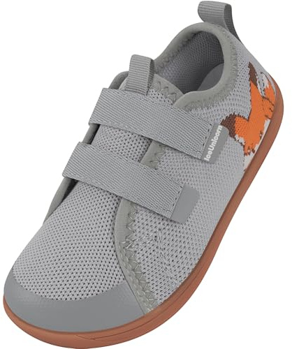 IceUnicorn Barefoot Barfotaskor pojkar flickor minimalistiska breda för lätta och sportiga andningsbara lätta flexibla träningsskor, Grå, 27 EU/bred