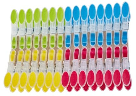 Wäscheklammern 30er Set Wäscheklammer | Klammern aus stabilem Kunststoff mit Soft-Grip Bereich | Plastik Peg für Wäscheleine, Wäschespinne oder Wäscheständer | Wäscheklammern Plastik 8,5x4x1,5cm