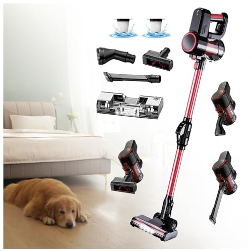 MeLtor Aspira E Lava Pavimenti Casa 5 in 1 Portatile, 200ml Serbatoio dell’acuqa Scopa a Vapore Lavapavimenti Senza Filo per Pulizia Domestica/Capelli/Polvere/Lavapavimenti