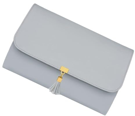 Cabilock Bolsa Enrollable para Joyas Organizador de Viaje para Joyas Estuche Plegable Bolsa de Almacenamiento para Mujer Ligera Y Protege contra Arañazos Color Gris