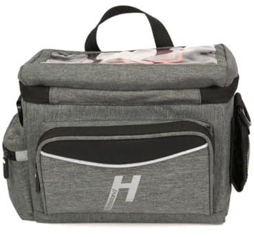 Haberland Fahrradtasche Lenkertasche 8L Grau Inklusive Klickfix-Adapter, 26 x 20 x 16cm