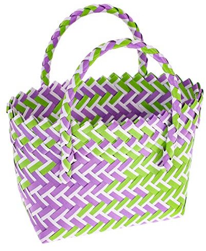 AUTSUPPL Panier Tissé Avec Poignée Réutilisable Pour Courses Pique- Fruits Et Légumes Panier De Rangement Pratique Et Résistant