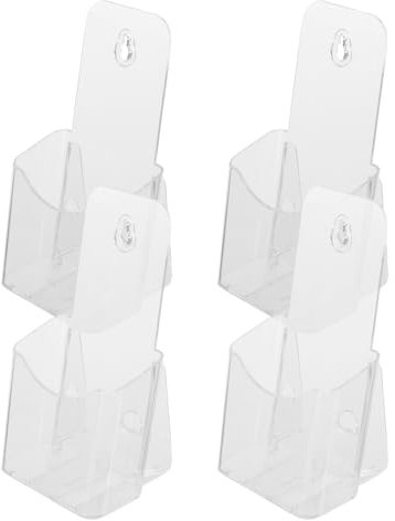 DIYEAH 4-teiliger Acryl-broschürenhalter-ständer Für Schreibtisch/ausstellung Glattes Ästhetisches Tab-display-rack Etiketten Stabiler Kunststoffhalter Für Visitenkarten Flyer