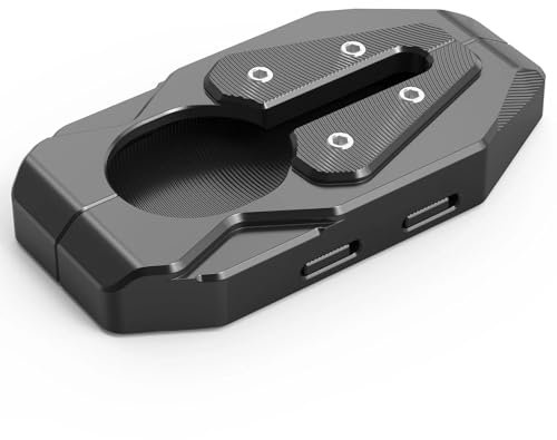 VQLDPX Motorrad-Fußpolsterverlängerung, Ständerplatte Für R1200GS R 1200 GS R 1200GS R1200 GS 2016-2018, Seitenständerpolster Motorradständer Platte Verbreiterung(Schwarz)