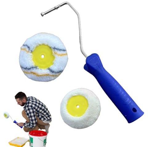 Bordo di pittura con setole dense - strumento per la pittura di angoli, strumento per dipingere i bordi per pareti | Mango comodo, rullo d'angolo per pannelli in gesso -