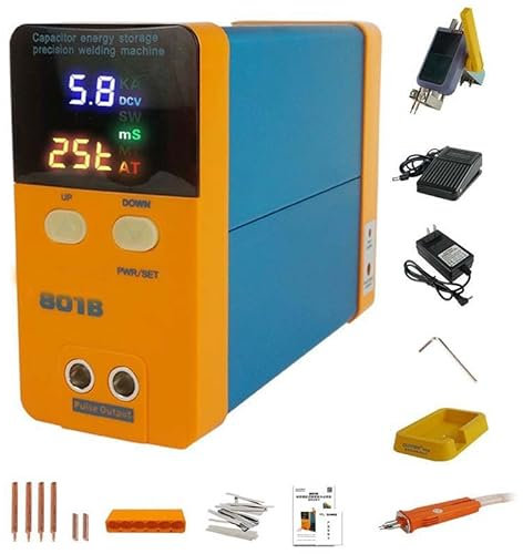 Saldatrice a punti ad alta potenza - Saldatrice a punti automatica a induzione a impulsi LED, saldatrice professionale a batteria per giunzioni e fabbricazione efficienti dei metalli