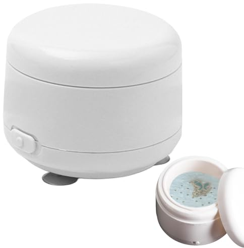 Pulitore Ultrasuoni Per Gioielli Effetto di cavitazione ad alta frequenza | Domestico Design con apertura a un pulsante, a tenuta stagna, corpo in ABS, per occhiali, dentiere, e gioielli