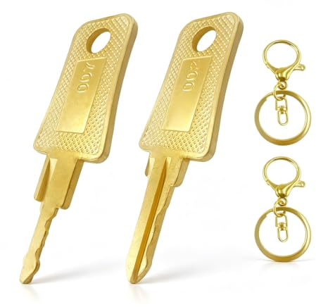 Schlüssel Kompatibel mit Gepäck Schloss, 2 Stück 007 002 Schlüssel Gepäckschlüssel, Master Key für 007/002 Kompatibel mit Schloss Gepäck Koffer Passwort Schlösser, TSA-Universalschlüssel, Gold