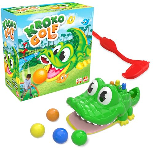 Goliath – Kroko Golf | Mini-Golf Spiel für Kinder ab 4 Jahren, Interaktives Geschicklichkeitsspiel mit Krokodil, Geschenkidee für 2 – 4 Spieler