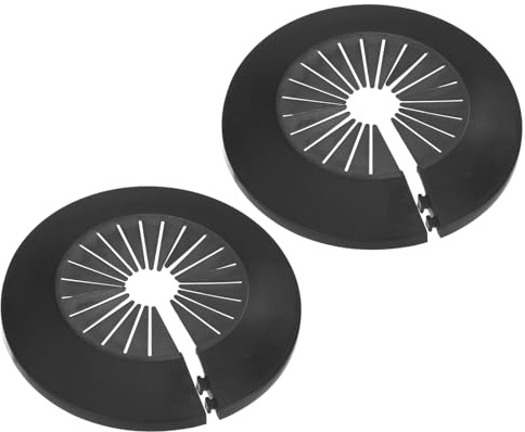 M METERXITY 2-Pack Pipe Cover Decoration, Suit for 30mm-55mm Outer Diameter Flange Water Pipe Escutcheon Water Pipe Drain Line Cover for Radiator Pipe/Water Drain Tube [Black]