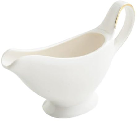 AMYSTY Pot A Lait Sauciere Casserole for Aliments Occidentaux, Tasse À Lait en Céramique, Pot À Lait for Café, Pot À Lait, Sucrier, Saucière Saucier pour Vinaigrette(17x10cm)