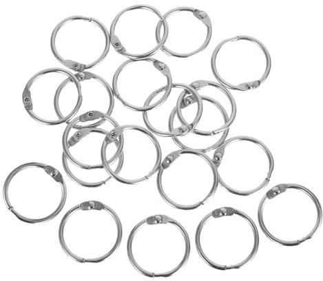 VINTORKY 20pcs Metal Binder Rings Openable Loose Leaf Binding Rings for Organizing Flashcards Index Cards Scrapbooks and Keys Durable Portable Secure Fastening