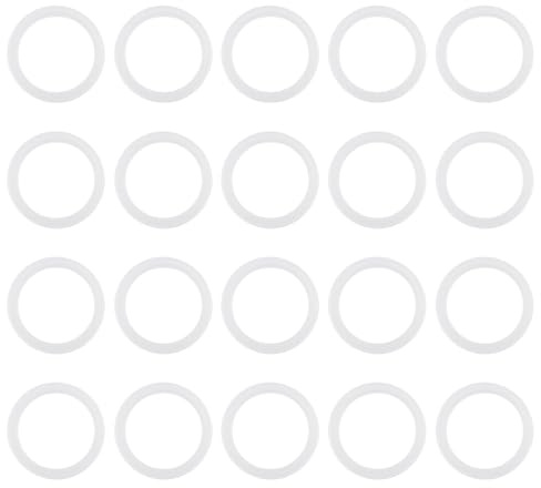 Create idea Lot de 20 rondelles en nylon pour réparation de poignée de porte 21 x 16,3 x 1,1 mm Blanc