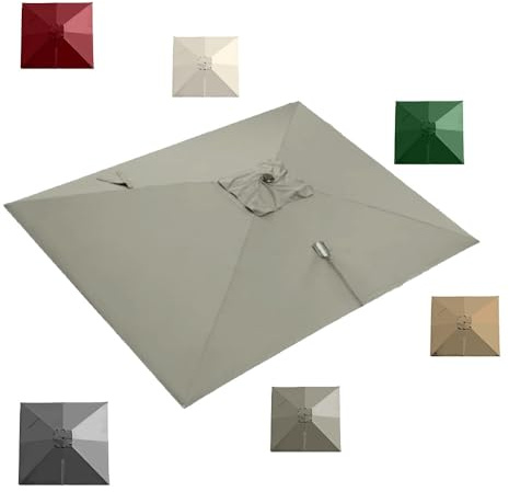 IMUNKT Rectangle Toile De Rechange 3x4m Parasol Déporté, Auvent De Rechange Pour Grand Parasol De Jardin 8 Baleines, Parasol Patio Tissu De Rechange UPF 50+(Dark grey,3x3m (10x10ft))