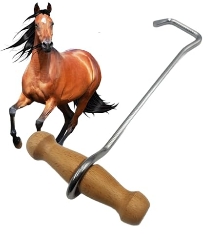 Long Boot Hooks with Wooden Handle Steel, Boot Hook Pull handle, Welly Cowboy Boots Remover, Non-Slip Ergonomic Grip Helper, Long Shoe Pull Aid for Easy On Boots for Men, Women, Walking