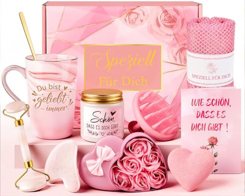 Geschenk für Frauen, Geburtstagsgeschenk für Frauen Gua Sha Geschenke Wellness Geschenkset für Damen, Geschenk Freundin Geburtstag Geschenkbox Geschenkset Entspannung für Freundin, Mutter, Schwester