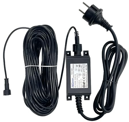 ECOWITT 10M Cavo di prolunga e alimentatore CC 12 V/1 A per WS80/WS90/WN90LP/WN90SDI