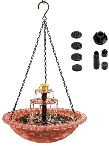 Generico Fontana per da Giardino - Decorativa con Pompa E Spruzzatore - Fontana Solare per Bagno degli,per Attirare e Fringuelli, Arredo Esterno per Giardino Laghetto