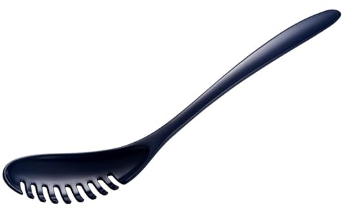 Gourmac 12-Inch Melamine Pasta Server Spaghetti Fork & Strainer, Cobalt Blue