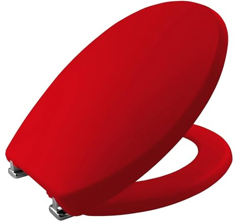 BEMIS Buxton Ultra-Fix Thermoplastic Chicago Red Toilet Seat. WC Seat That Will Not Loosen and Fits Most Toilets | Adjustable Chrome Hinges | Thermoplastic | Easy Installation
