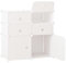 HOMCOM Armoire modulable étagère à Rangement 3 Niveaux 6 Cubes en Plastique + Autocollants décoratifs 75L x 37l x 73H cm Blanc