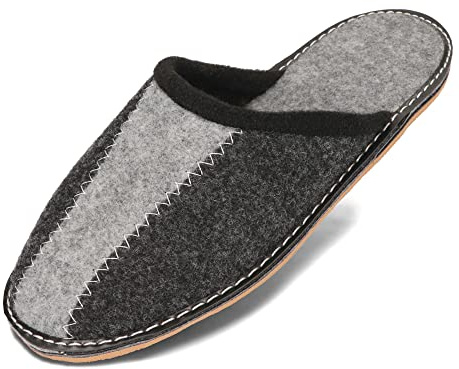 BeComfy Pantofole in Feltro da Uomo Suola in Gomma Molto Leggero Grigio Nero 40 41 42 43 44 45 46 EU (Grafite, Sistema Taglie Calzature EU, Adulto, Numero, Media, 44)