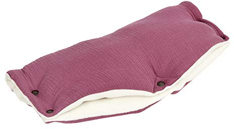 KraftKids Kinderwagenmuff in Musselin purpur, Kinderwagen Handschuhe Breite 48 cm Tiefe 23 cm, Buggy Handwärmer mit Liebe handgefertigt in der EU