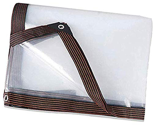 BWBG Bâche Transparente Exterieur, 5mx5m Bâches Imperméable avec Oeillet Résistante À l'eau Et Aux UV 120g/m² Haute Densité Bache Plastique Transparent pour Serre De Pergola De Toit De Camion