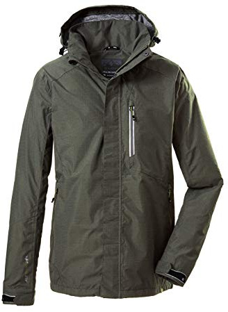 killtec Funktionsjacke Herren Carleb - Herrenjacke mit abzippbarer Kapuze - Outdoorjacke mit Wassersäule 10.000 mm - Männer Jacke ist 100% wasserdicht