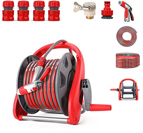 Flexibler Gartenschlauch 10M mit 8 Funktionen Sprühdüse Gartenwasserschlauch mit Brause -Verbindern, Auslaufsicherem, Knickfest,Ausdehnbare Gartenschläuche,Beste Wahl zum Gießen und Wasche,Spray gun