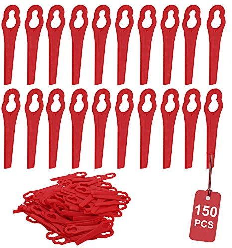 SWAWIS Lot de 150 Améliorer Lames de Rechange en Plastique Épais Bonne Ténacité Lames pour Coupe-bordure Rouge