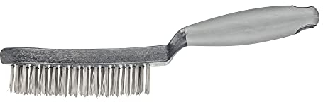 PFERD TOOLS Handbürste HBUP | 3reihig Stahl-Draht-ø 0,40 | 43698007 – mit Kunststoffkörper und ergonomischem Griff