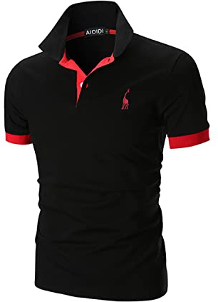 AIOIDI Baumwolle Poloshirt Herren Kurzarm | Basic T-Shirt, Freizeit, Polohemd