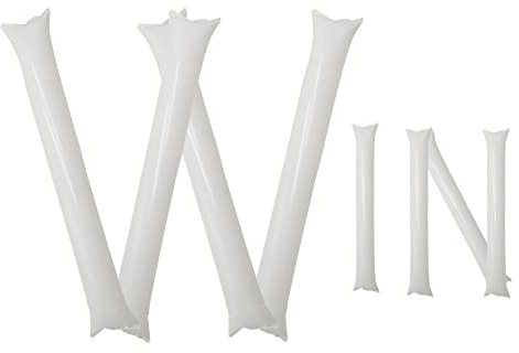 Hooshing 40PCS Bam Bam White Thunder Sticks Cheerleading Inflatable Noisemakers Plastic Clap Hands Outfit for Cheering Basketball Football Party Sport Team Spirit
