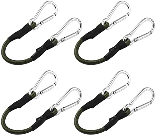 BESPORTBLE Spanngummi 4Pcs Outdoor Bungee Cords Carabiner Hooks Bungee Cords Krawatten Downs Elastic Campingschnüre Expander