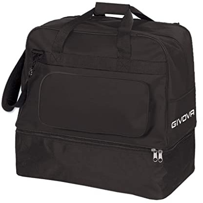 Borsa Revolution Big con Fondo Rigido Vano Portascarpe B030 Uomo Donna Ragazzo Borsone Palestra Fitness Allenamento Sport Calcio Calcetto (Altezza: 55cm – Larghezza: 52cm – profondità: 35cm, Nero)