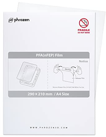 Phrozen PFA Release Film für Resin 3D Drucker | A4-Format nFEP Trenn Folie für Sonic Mini Series, Mighty 4K LCD Printer | Langlebig, Stärkere Trennfunktion -3 Stück (210x290 mm)