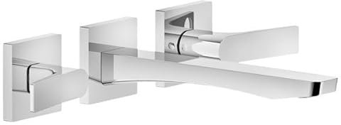 Gessi Rilievo, Fertigmontageset für 2-Griff-Armatur mit Auslauf 213 mm, ohne Ablaufgarnitur, Für Unterputz-Körper, 59090, Farbe: Chrom