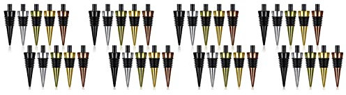 KLKNE 40 Pieces Blank Bottle Stopper with Threaded Post Metal Wine Stopper Inserts Set Hardware for Wood Turning DIY Project