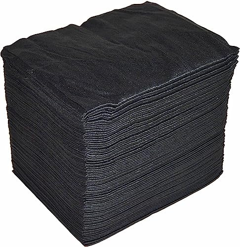 MUNTRADE 500 Stück Einweghandtücher aus Spunlace Vliesstoff 40 x 80 cm Schwarz für Friseur, Kosmetikstudio