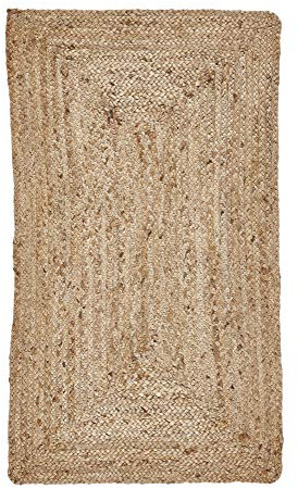 -LUXOR- living Teppich Salo - Jute Teppich - Boho beige - Teppich Läufer - Naturprodukt 65 x 130 cm