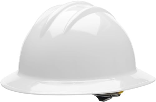 Bullard 34WHR Classic Extra Large Full Brim Style Hard Hat, 6 Point Ratchet Suspension, White, One Size