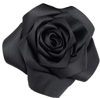 110mm Grande Broche En Satin Délicate Avec Fleur De Rose Faite à La Main Pour Fête De Mariage, Danse, Pour Femme Et Homme, Robe, Costume, Cérémonie, Vêtements, Accessoires, Cadeaux (noir)