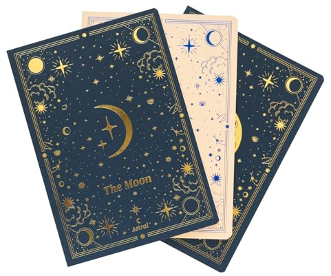 Grupo Erik 3er Pack Astral Notizbücher A5 - Notizbuch klein - 1 Notizbuch Liniert, 1 Dotted und 1 Blanko - Notizblock A5