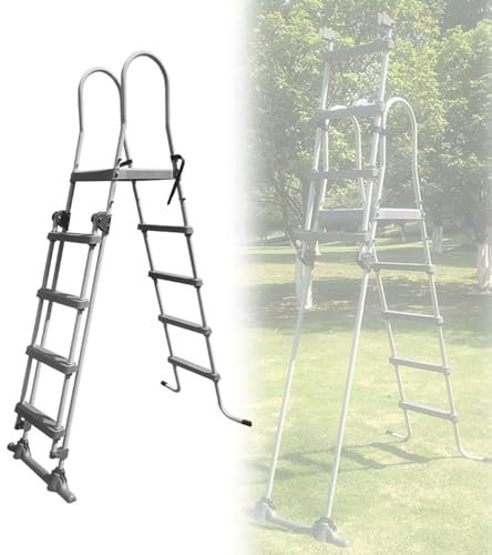 BDJSN 5 Steps Pool Ladder, 54 Durable Swimming Pools Above Ground Steps, Multifunctional Removable Anti-slip Ladder, Max Load Capacity 500lb, for Swimming Pools Up To 55 Inches