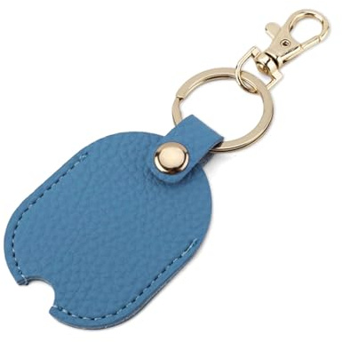 Custodia in Pelle per Chiavi Auto, Anello di Ricambio per Chiavi Auto Rotte con Anello Portachiavi in Ferro Protezione per Chiavi Auto Portachiavi per Casa per Uomini e Donne (Blu)